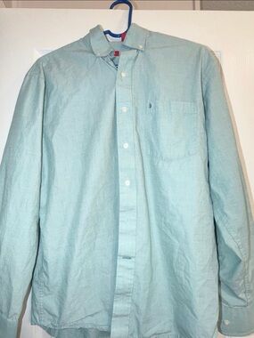 Izod Light Aqua Button-Up Shirt